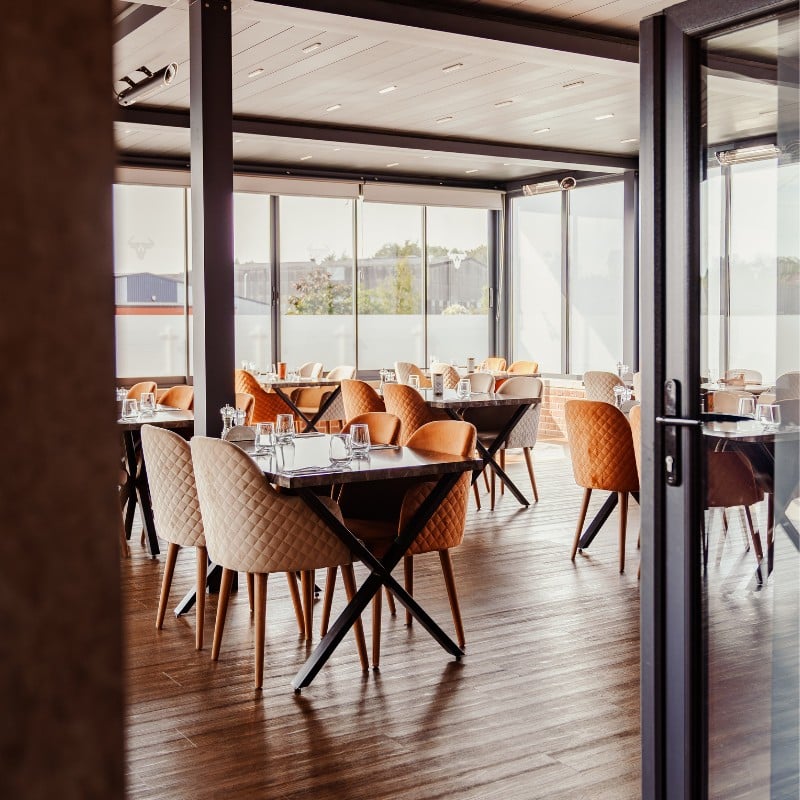 The Three Flames dining room in Wakefield